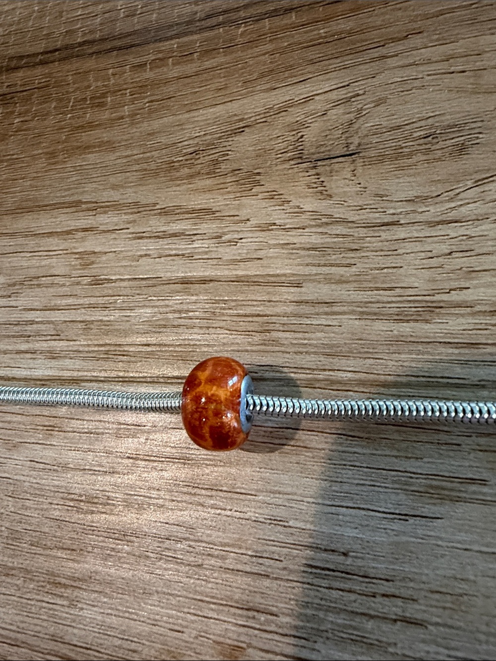 Amber/brown Glass Charm Bead